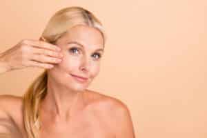 Woman with eczema following skincare routine in Fountain Valley, CA